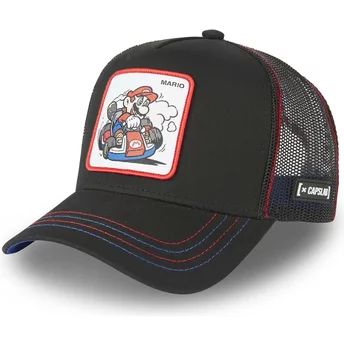 Capslab Mario Kart DRI1 Super Mario Bros. Black Trucker Hat