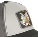 capslab-tom-und-jerry-tj4-looney-tunes-verstellbare-graue-kappe-mit-gebogenem-schirm