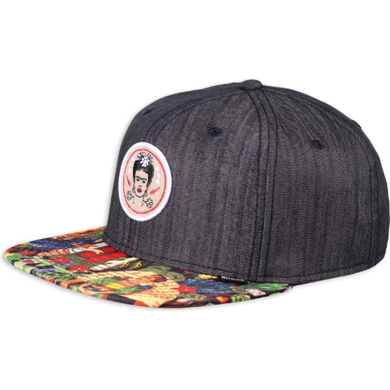 siltovka-rovna-cierna-snapback-frida-kahlo-linen-rev-djinns