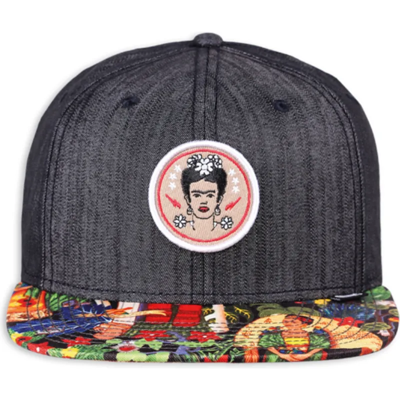 siltovka-rovna-cierna-snapback-frida-kahlo-linen-rev-djinns