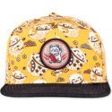 djinns-flat-brim-lucky-cat-linen-yellow-and-black-snapback-cap