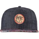 schwarze-flache-snapback-kappe-peacock-linen-rev-von-djinns