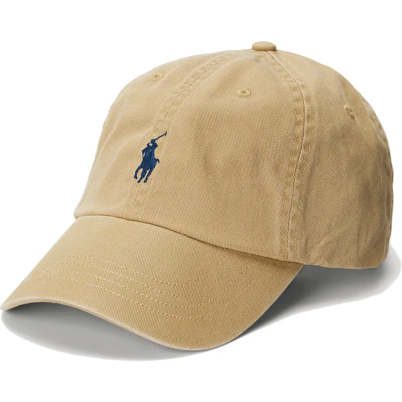 braune-verstellbare-curved-cap-mit-marineblauem-logo-cotton-chino-classic-sport-von-polo-ralph-lauren