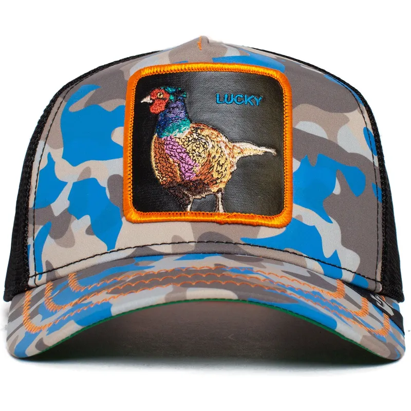 trucker-cap-camouflage-blau-fasan-lucky-luck-stays-down-the-farm-von-goorin-bros