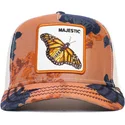 orange-weisse-trucker-kappe-mit-schmetterling-majestic-monarchy-of-roses-the-farm-von-goorin-bros