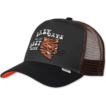 Djinns Lazy Tiger HFT Lazy Days Are The Best Days Black Trucker Hat