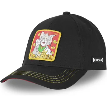 Schwarze gebogene Snapback-Kappe Tom T11 Looney Tunes von Capslab