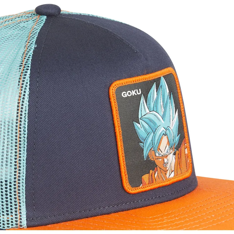 flache-trucker-kappe-marineblau-und-orange-son-goku-super-saiyan-blue-sa2-dragon-ball-von-capslab