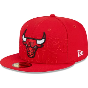 59fifty-draft-edition-2023-chicago-bulls-nba-new-era-rote-flache-angepasste-kappe