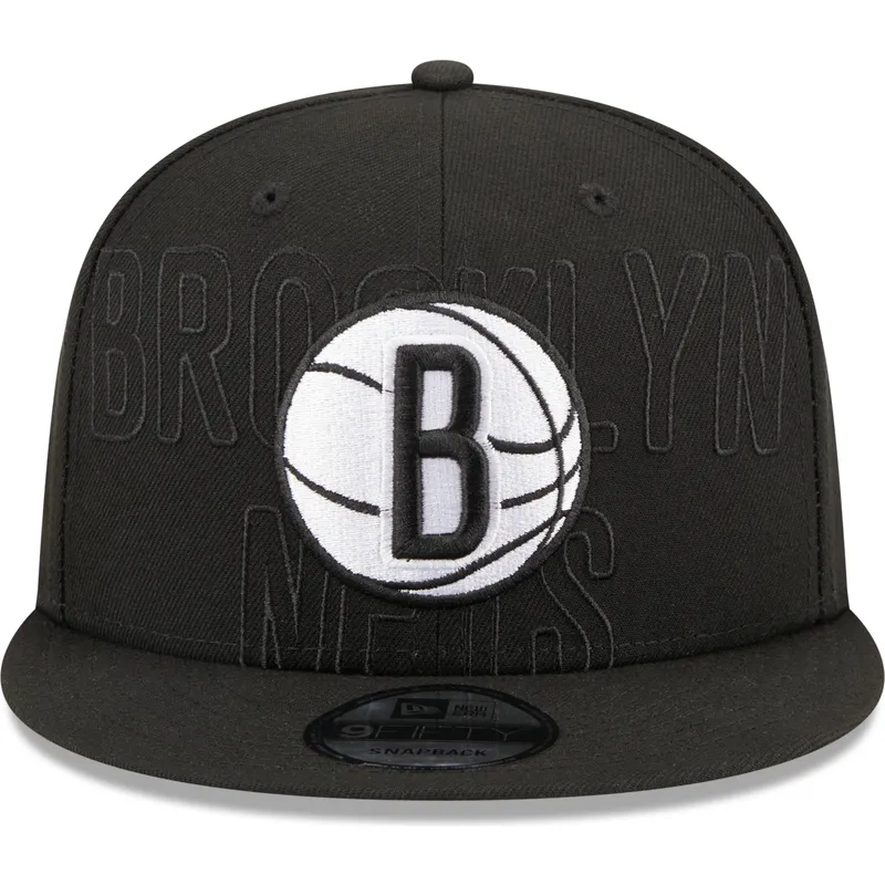schwarze-flache-snapback-kappe-9fifty-draft-edition-2023-der-brooklyn-nets-nba-von-new-era