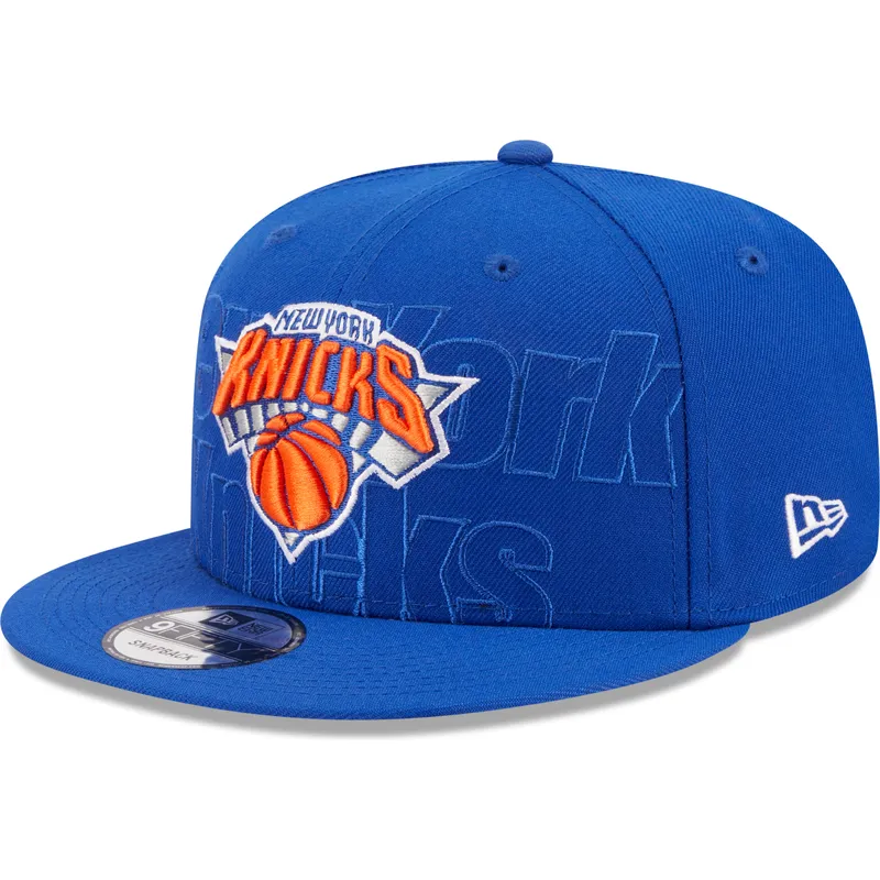 blaue-flache-snapback-kappe-9fifty-draft-edition-2023-der-new-york-knicks-nba-von-new-era