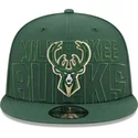 grune-snapback-kappe-9fifty-draft-edition-2023-der-milwaukee-bucks-nba-von-new-era