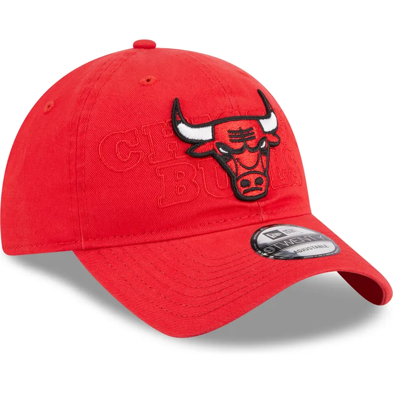 rote-verstellbare-gebogene-kappe-9twenty-draft-edition-2023-der-chicago-bulls-nba-von-new-era
