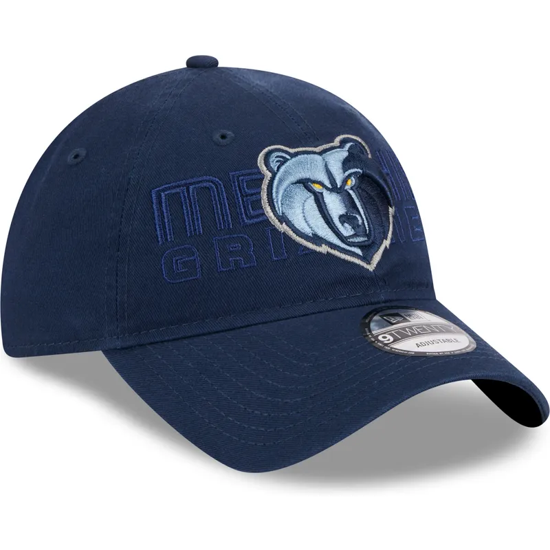 marineblaue-verstellbare-gebogene-kappe-9twenty-draft-edition-2023-der-memphis-grizzlies-nba-von-new-era