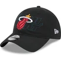 schwarze-verstellbare-gebogene-kappe-9twenty-draft-edition-2023-von-miami-heat-nba-von-new-era
