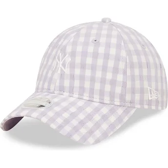 Šiltovky zaoblená fialová nastaviteľný pásik 9TWENTY Gingham New York Yankees MLB New Era