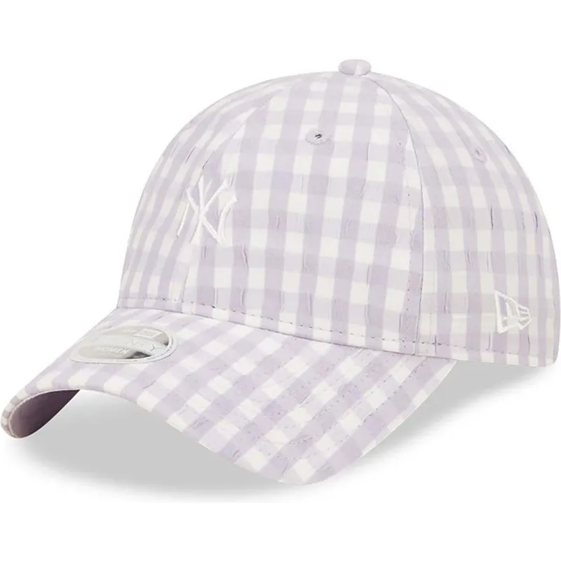 cap-zaoblena-violet-adjustable-strap-claro-9twenty-gingham-new-york-yankees-mlb-new-era