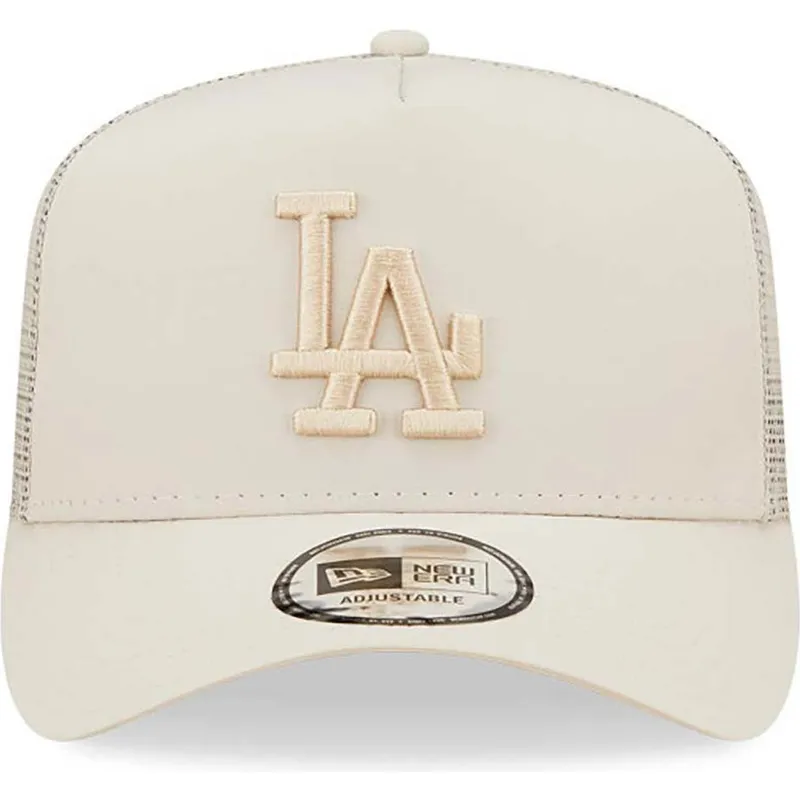 siltovka-zaoblena-bezova-snapback-a-frame-tech-ripstop-los-angeles-dodgers-mlb-new-era