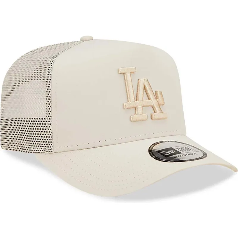 siltovka-zaoblena-bezova-snapback-a-frame-tech-ripstop-los-angeles-dodgers-mlb-new-era