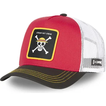 Šiltovky zaoblená kamionista červená snapback Slamkový klobúk piráti One Piece Capslab