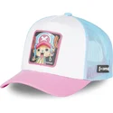 capslab-one-piece-tony-tony-chopper-cho4-weisse-blaue-und-rosa-trucker-kappe