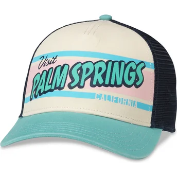 Beige, marineblau und grün Snapback-Trucker-Kappe Palm Springs California Sinclair von American Needle