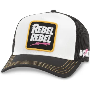 David Bowie Rebel Rebel Valin Snapback Trucker Cap in Weiß und Schwarz von American Needle