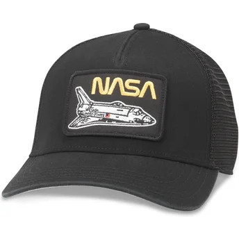 Schwarze Trucker-Cap Snapback NASA Twill Valin Patch von American Needle