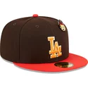 cap-rovna-brown-ajustada-59fifty-the-elements-fire-pin-los-angeles-dodgers-mlb-new-era