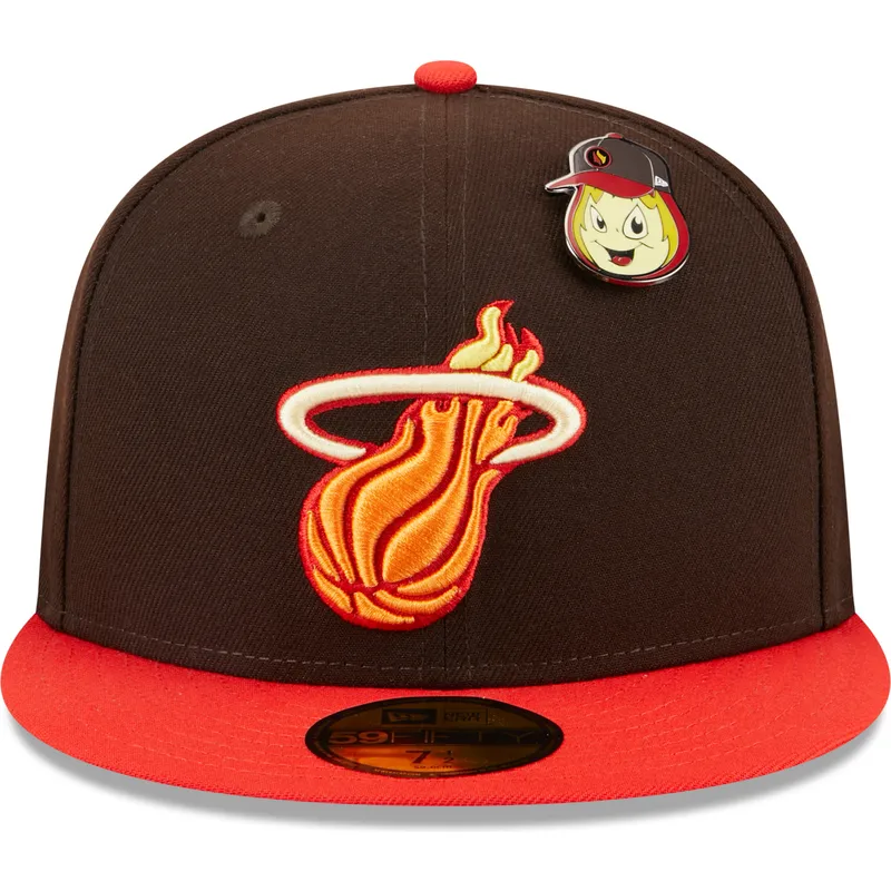 cap-rovna-brown-ajustada-59fifty-the-elements-fire-pin-miami-heat-nba-new-era