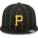 schwarze-flache-snapback-kappe-9fifty-pinstripe-visor-clip-der-pittsburgh-pirates-mlb-von-new-era