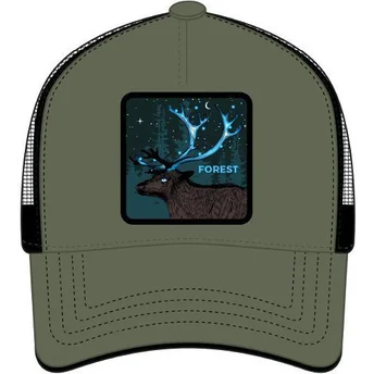 Capslab Deer Forest FOR2 Beasts Green and Black Trucker Hat