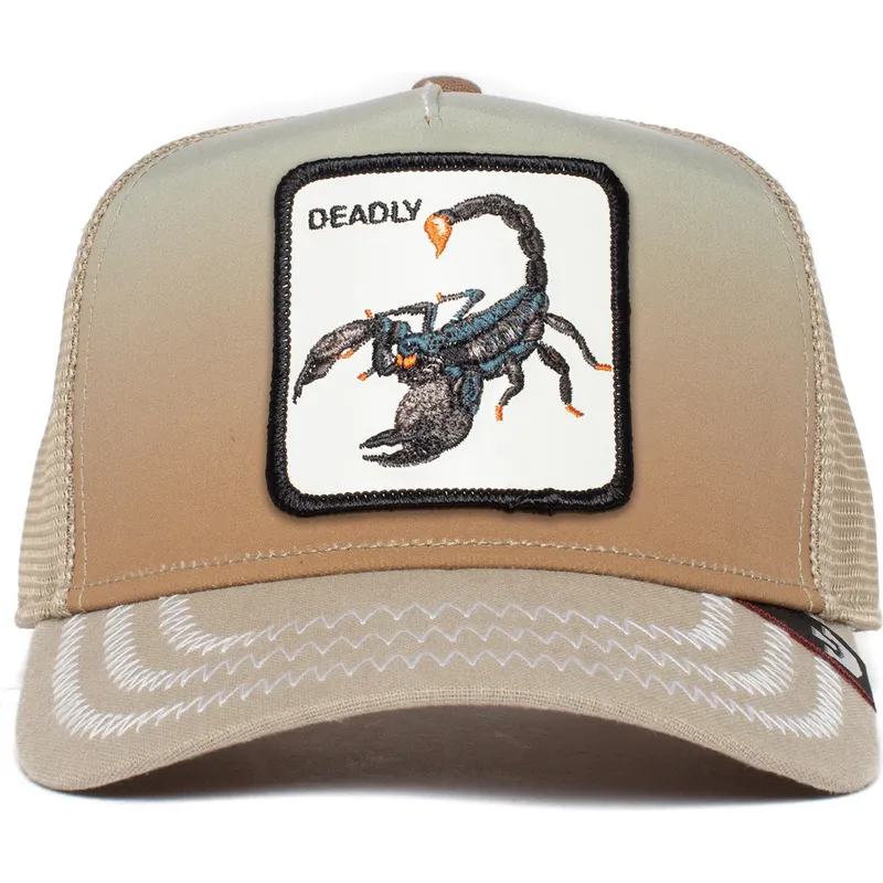 trucker-cap-beige-skorpion-deadly-get-over-here-the-farm-von-goorin-bros