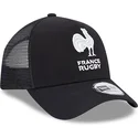 siltovka-zaoblena-cierna-snapback-a-frame-monochrome-french-rugby-federation-ffr-new-era