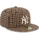 new-era-flat-brim-59fifty-harris-tweed-new-york-yankees-mlb-brown-fitted-cap