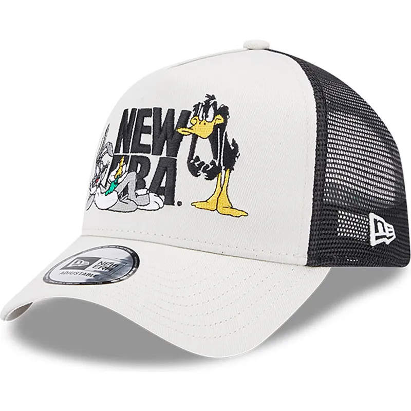 siltovka-zaoblena-bezova-snapback-a-frame-bugs-bunny-y-pato-lucas-looney-tunes-new-era
