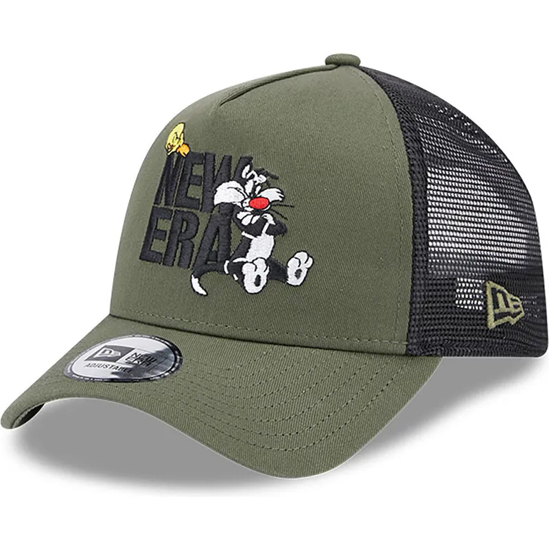siltovka-zaoblena-zelena-snapback-a-frame-piolin-y-silvestre-looney-tunes-new-era