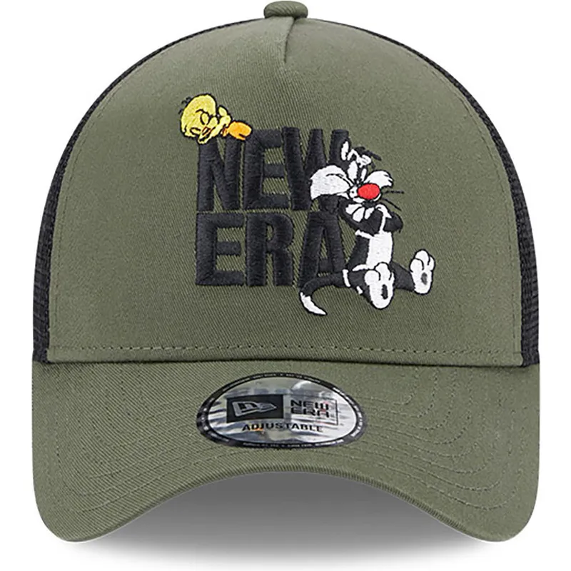 siltovka-zaoblena-zelena-snapback-a-frame-piolin-y-silvestre-looney-tunes-new-era