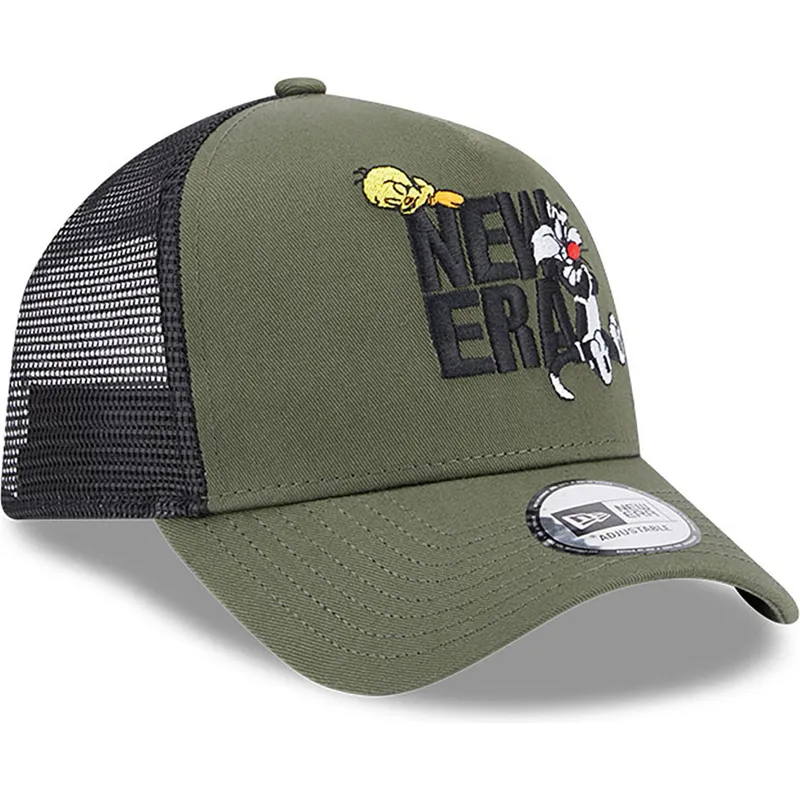 siltovka-zaoblena-zelena-snapback-a-frame-piolin-y-silvestre-looney-tunes-new-era
