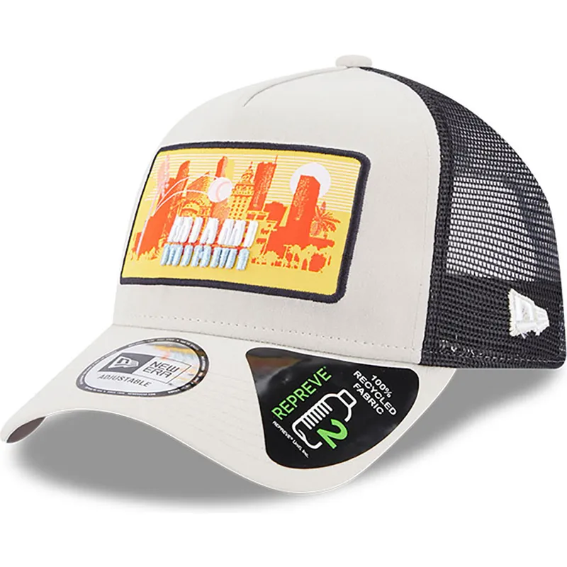 siltovka-zaoblena-bezova-snapback-a-frame-repreve-license-plate-miami-new-era