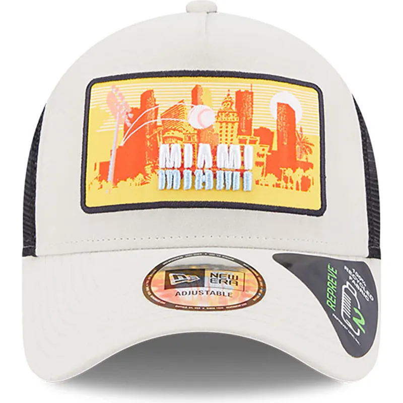 siltovka-zaoblena-bezova-snapback-a-frame-repreve-license-plate-miami-new-era