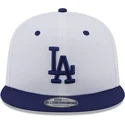 los-angeles-dodgers-mlb-9fifty-white-crown-patch-snapback-kappe-in-weiss-und-blau-mit-blauem-logo-von-new-era