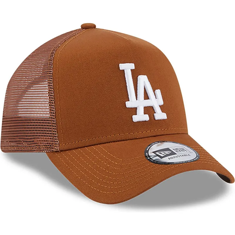 siltovka-zaoblena-hneda-snapback-a-frame-league-essential-los-angeles-dodgers-mlb-new-era