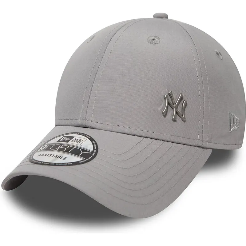 graue-verstellbare-curved-cap-9forty-flawless-logo-der-new-york-yankees-mlb-von-new-era