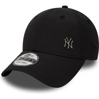 Schwarze, verstellbare 9FORTY Kappe mit gebogenem Schirm, makellosem New York Yankees MLB Logo von New Era