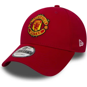 Cap zaoblená red adjustable strap 9FORTY Essential Manchester United Football Club Premier League New Era