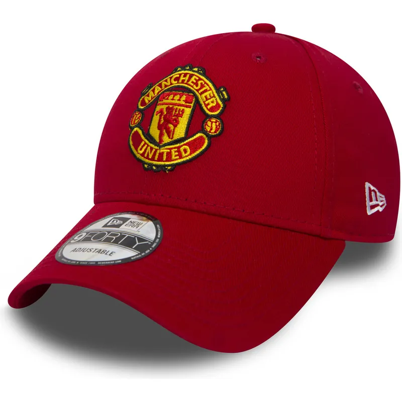 rote-verstellbare-curved-cap-9forty-essential-von-manchester-united-football-club-von-new-era