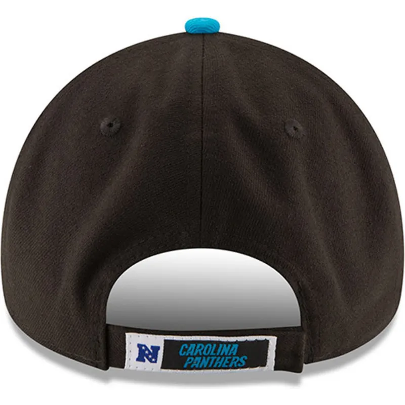 schwarze-und-blaue-verstellbare-curved-cap-9forty-the-league-der-carolina-panthers-nfl-von-new-era