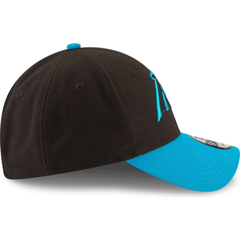 schwarze-und-blaue-verstellbare-curved-cap-9forty-the-league-der-carolina-panthers-nfl-von-new-era
