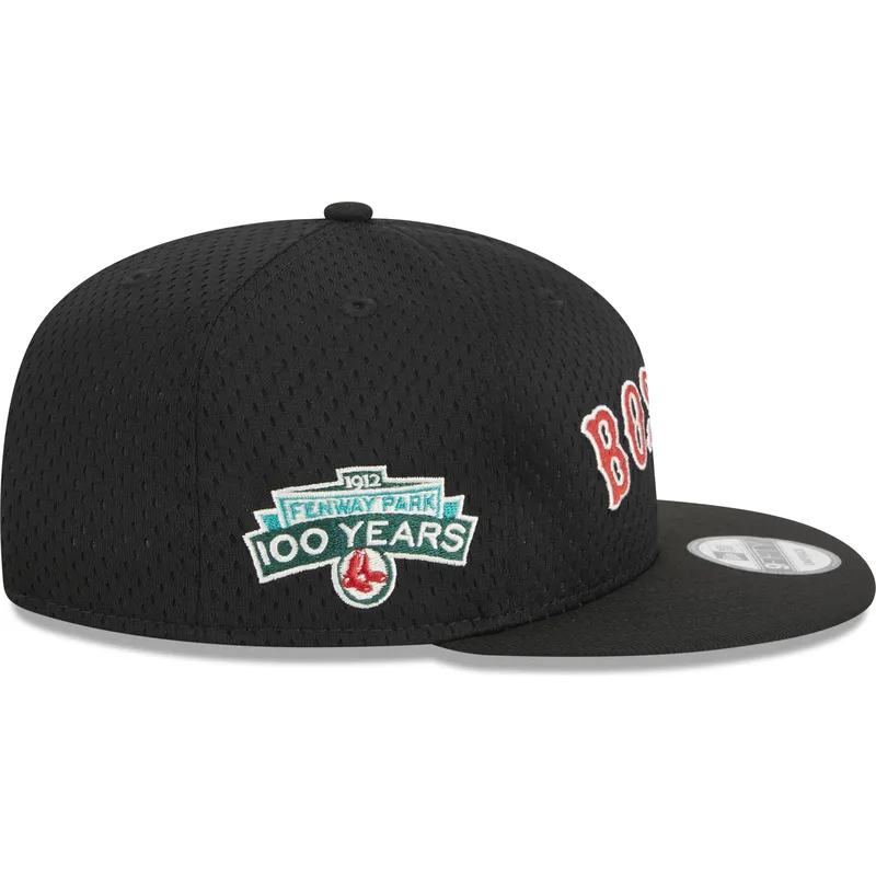 schwarze-flache-snapback-kappe-9fifty-post-up-pin-der-boston-red-sox-mlb-von-new-era
